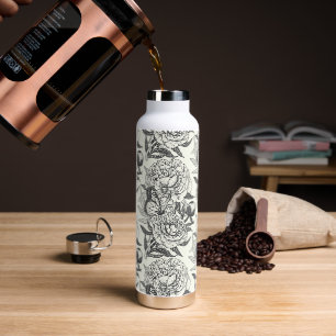 Peonies und Schmetterlinge blockieren Druck, schwa Trinkflasche