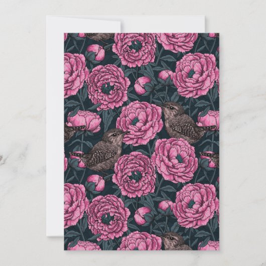 Peonies und Warnen auf dunkelgrau (Vorderseite)