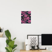 Peonies und Warnen auf dunkelgrau Poster (Heimbüro)