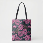 Peonies und Warnen auf dunkelgrau Tasche (Vorderseite)