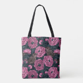 Peonies und Warnen auf dunkelgrau Tasche (Rückseite)