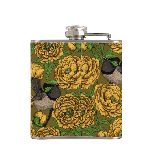 Peonies und Warnen Flachmann (Rückseite)