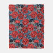 Peonies und Warnen Fleecedecke (Vorderseite)