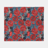 Peonies und Warnen Fleecedecke (Vorderseite (Horizontal))