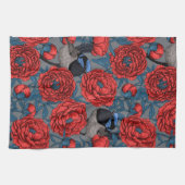 Peonies und Warnen Geschirrtuch (Horizontal)