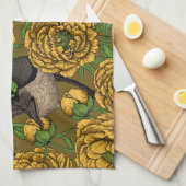 Peonies und Warnen Geschirrtuch (Viertel Falte)