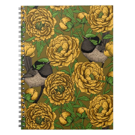 Peonies und Warnen Notizblock (Vorderseite)