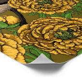 Peonies und Warnen Poster (Ecke)