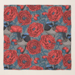 Peonies und Warnen Schal<br><div class="desc">Vector nahtlos mit von Hand gezogenen Blume und Feen</div>