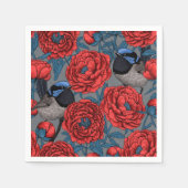 Peonies und Warnen Serviette (Vorderseite)