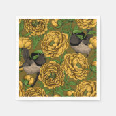 Peonies und Warnen Serviette (Vorderseite)