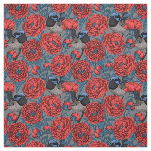 Peonies und Warnen Stoff (Muster)