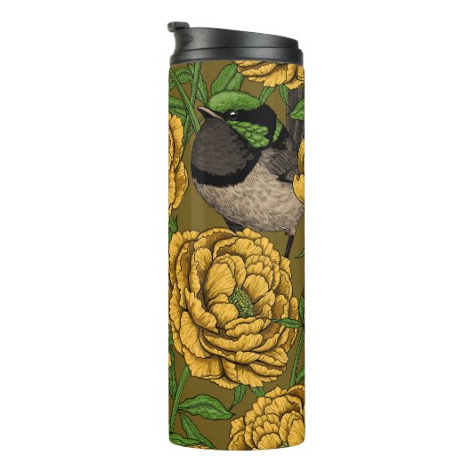 Peonies und Warnen Thermosbecher (Nach rechts gedreht)