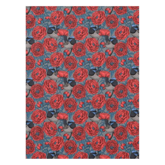 Peonies und Warnen Tischdecke (Vorderseite)