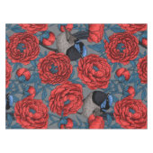 Peonies und Warnen Tischdecke (Vorderseite (Horizontal))