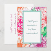 Peonies und Wildblumen Einladung (Vorne/Hinten)