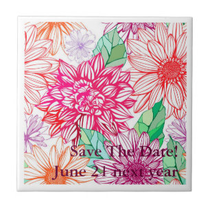 Peonies und Wildblumen Fliese