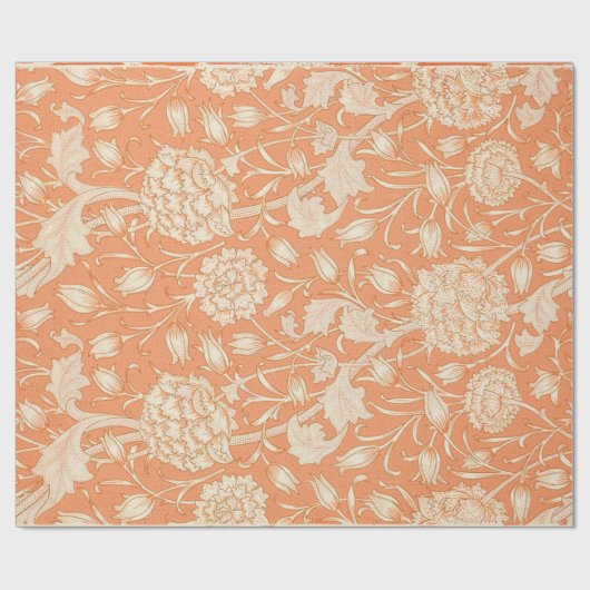 Peonies und wilde Tulips auf Korallenumhüllungspap Geschenkpapier (Flach)