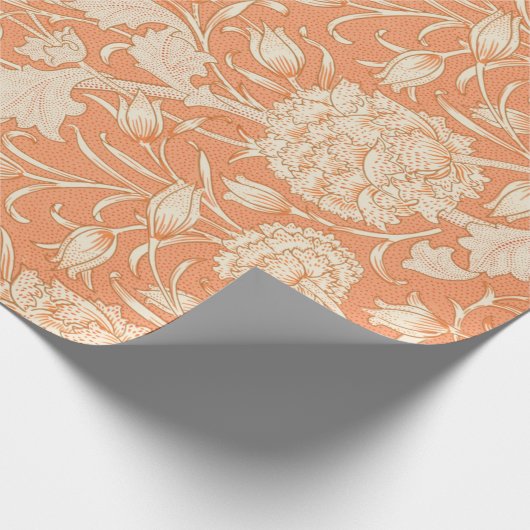 Peonies und wilde Tulips auf Korallenumhüllungspap Geschenkpapier (Ecke)