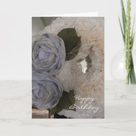 Peonies und Wreath zum Geburtstag Karte