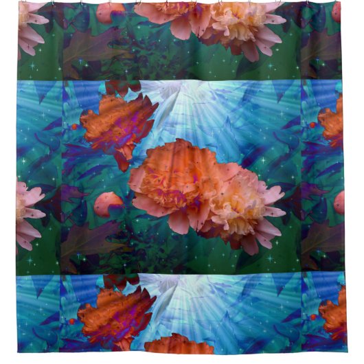 Peonies Under Water Duschvorhang (Vorderseite)