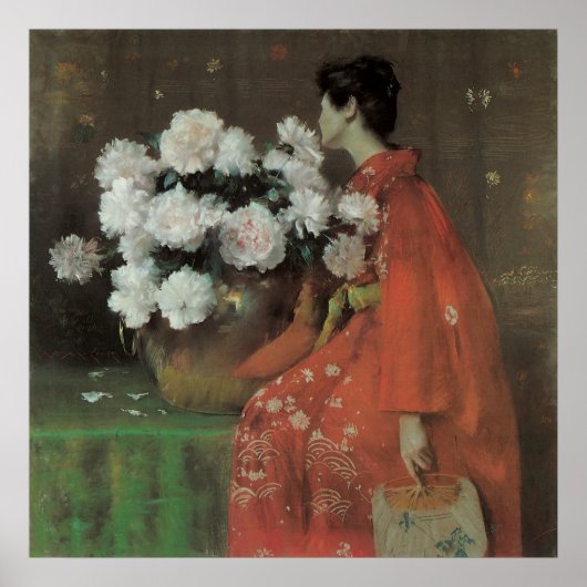 Peonies von William Merritt Chase, Vintage Kunst Poster (Vorne)