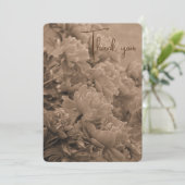 Peonies vor dem Licht in Sepia Dankeskarte (Stehend Vorderseite)