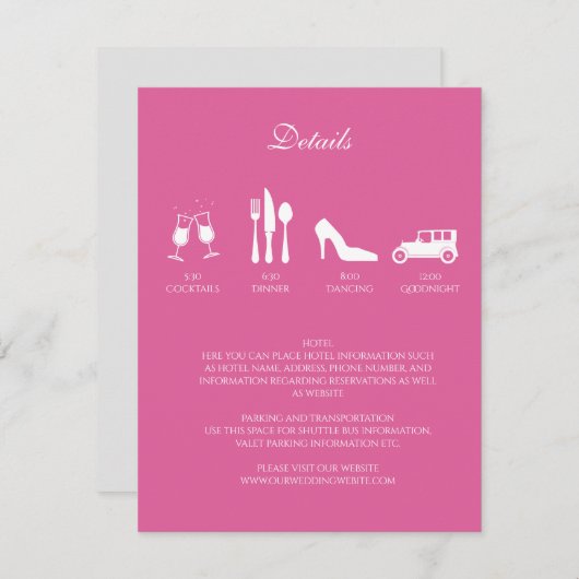 Peonies Wedding DETAILS Einladung (Vorne/Hinten)