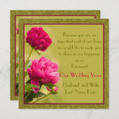 Peonies Wedding Renewal Einladung (Vorne/Hinten)