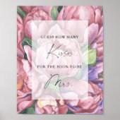 Peonies - Wie viele Küsse Brautparty Poster (Vorne)