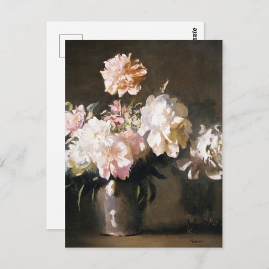Peonievase Postkarte (Vorne/Hinten)