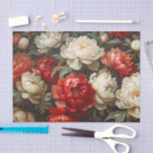 Peonings in Rot und Weiß-Dekoupage Seidenpapier (Handwerk)