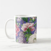 Peonings & Lilacs Blumengarten Wasserfarben Muster Kaffeetasse (Links)