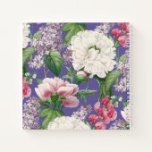 Peonings & Lilacs Blumengarten Wasserfarben Muster Notizblock (Rückseite)