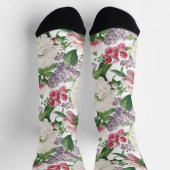 Peonings & Lilacs Blumengarten Wasserfarben Muster Socken (Oben)