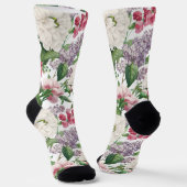 Peonings & Lilacs Blumengarten Wasserfarben Muster Socken (Gewinkelt)
