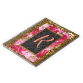 Peoniste altes Buch-Art-mit Blumenmonogramm Notizblock (Linke Seite)