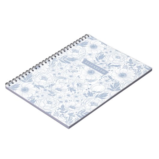 Peony and Anemone Illustrierte Blume Notizblock (Linke Seite)