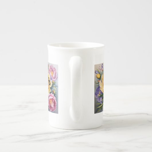 Peony and Bee Porcelain Porzellantasse (Rückseite)