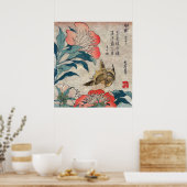 Peony and Canary, Hokusai Poster (Küche)