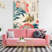 Peony and Canary, Katsushika Hokusai Leinwanddruck (Insitu (Wohnzimmer))
