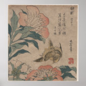 Peony and Canary von Katsushika Hokusai Poster (Vorne)
