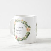 Peony and Foliage Gastgeschenk Hochzeit Kaffee Tas Kaffeetasse (Vorderseite Links)