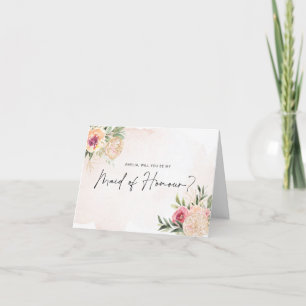 Peony and Gold Bloom Trauzeugin Card Karte