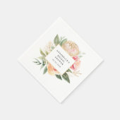 Peony and Gold Blume Brautparty Napkin Serviette (Ecke)