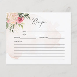Peony and Gold Blume Brautparty Rezept Card