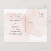 Peony and Gold Blume Save the Date Postcard Postkarte (Rückseite)