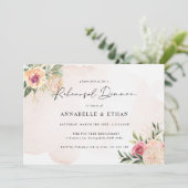 Peony and Gold Foil Bloms Probe Dinner (Stehend Vorderseite)