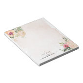Peony and Gold Foil Bloom Notepad Notizblock (angewinkelt)