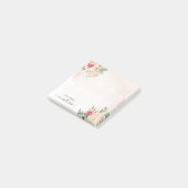 Peony and Gold Foil Bloom Post-it Klebezettel (angewinkelt)